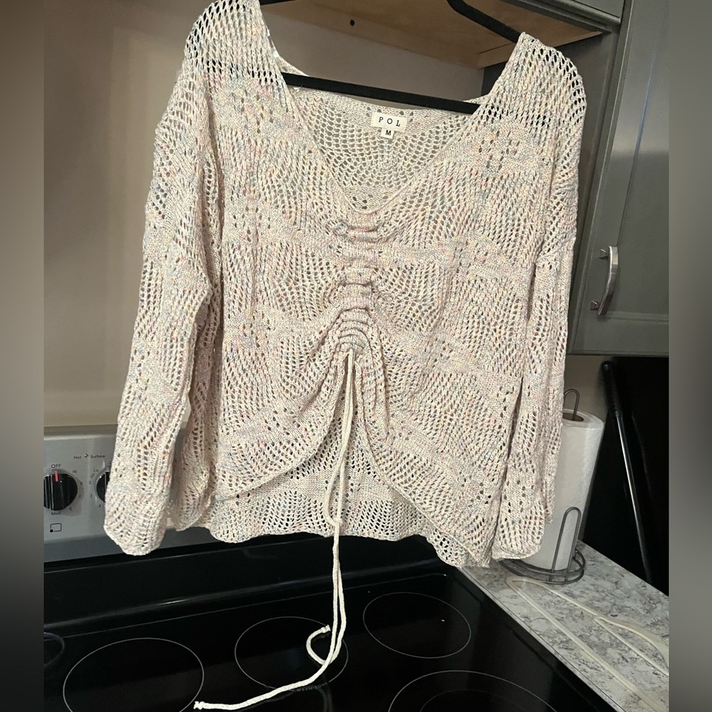 White knit sweater